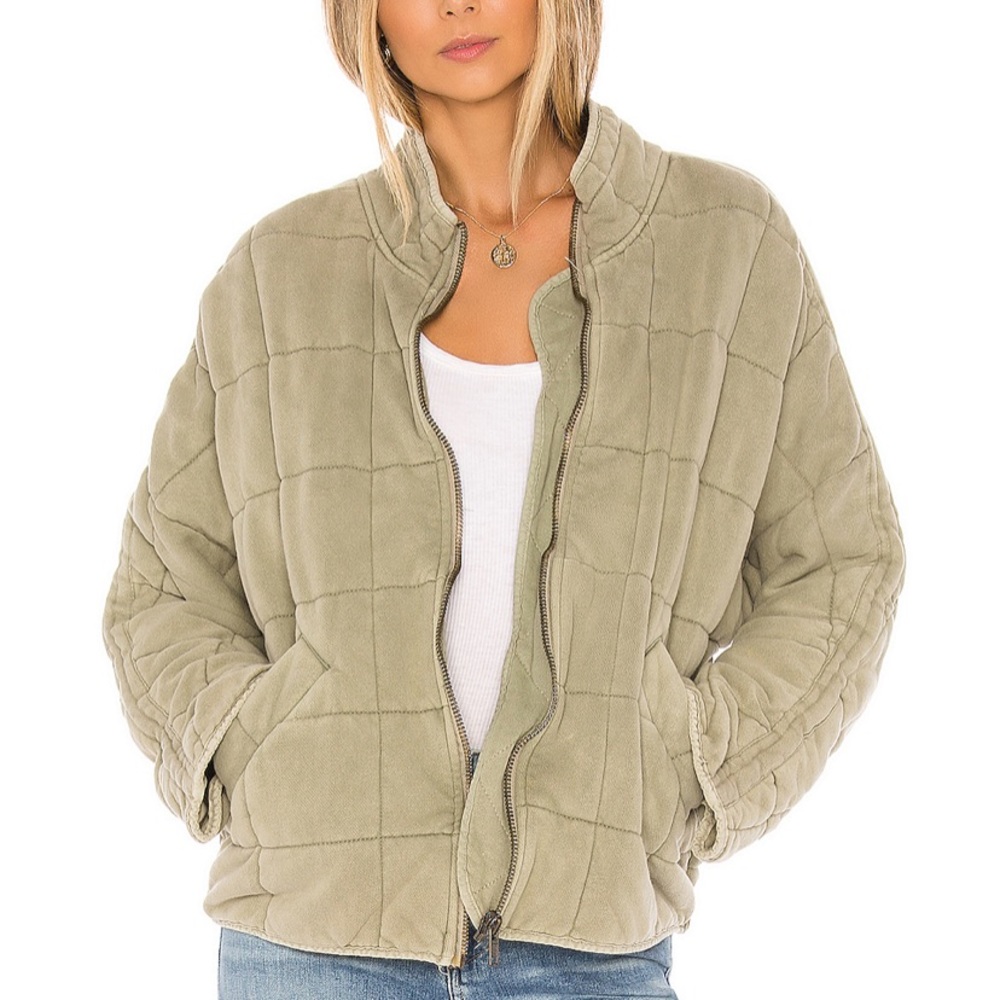 Free People Quilted Knit Jacket